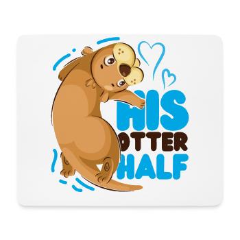 Otter Couple Pun Valentines Day - Mouse Pad (horizontal) - white - Front