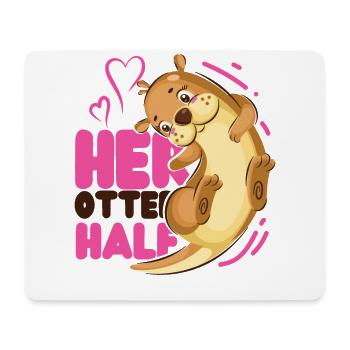 Otter Couple Pun Valentines Day - Mouse Pad (horizontal) - white - Front