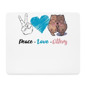 Otter Peace Love Otters - Mousepad (Querformat) - Weiß - Vorne