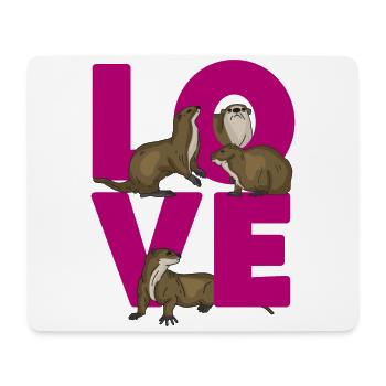 Otter Love - Mousepad (Querformat) - Weiß - Vorne