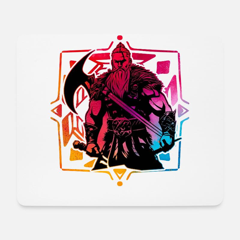 Wikinger - Mousepad (Querformat) - Weiß