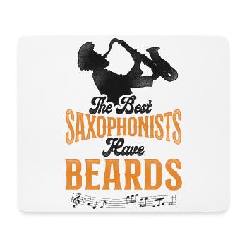 Saxophones Beard The Best - Mouse Pad (horizontal) - white - Front