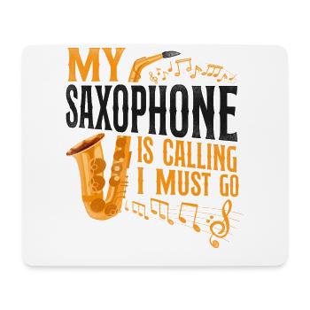 Saxophone Mon saxophone m’appelle - Tapis de souris (format paysage) - blanc - Devant