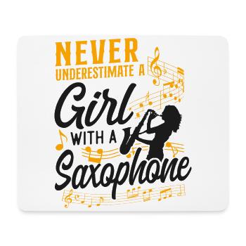 Saxophones Never Underestimate A - Mouse Pad (horizontal) - white - Front