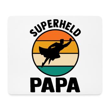 Père Papa Super-héros - Tapis de souris (format paysage) - blanc - Devant