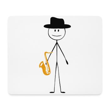 Saxophone Saxophone Guy - Mousepad (Querformat) - Weiß - Vorne