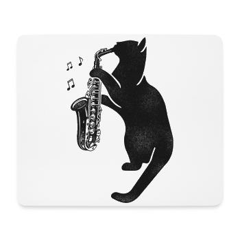 Saxophone Cat - Mousepad (Querformat) - Weiß - Vorne