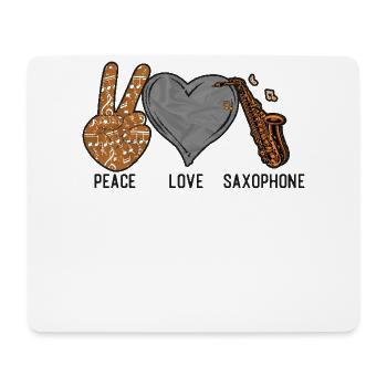 Saxophones Peace Love Saxophones - Tapis de souris (format paysage) - blanc - Devant