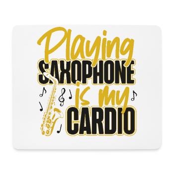 Saxophone Jouer du saxophone, c’est mon - Tapis de souris (format paysage) - blanc - Devant