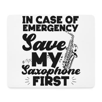 Saxophone en cas d’urgence - Tapis de souris (format paysage) - blanc - Devant