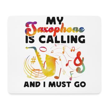 Saxophone Mon saxophone m’appelle - Tapis de souris (format paysage) - blanc - Devant