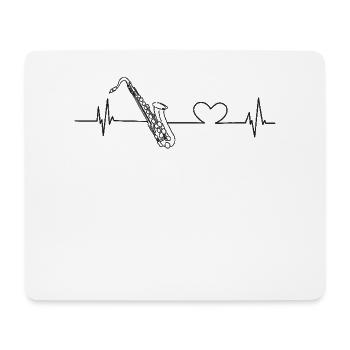 Saxophone Heartbeat - Mousepad (Querformat) - Weiß - Vorne