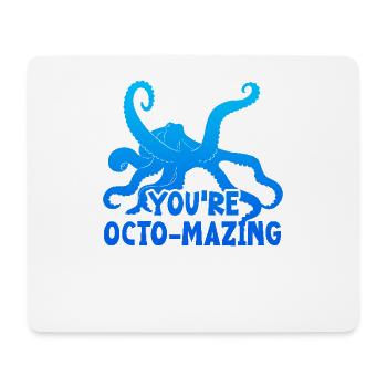 Du Bist Okto-mazing - Cooler Oktopus - Mousepad (Querformat) - Weiß - Vorne