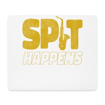 Saxophone Pun Spit Happens - Mousepad (Querformat) - Weiß - Vorne