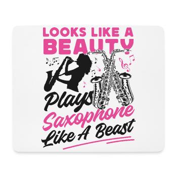 Saxophone Girl Female Looks Like A - Mouse Pad (horizontal) - white - Front