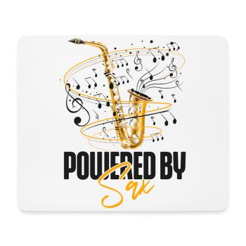 Saxophone Pun Powered By Sax - Mouse Pad (horizontal) - white - Front
