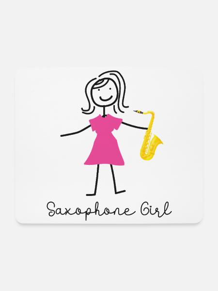 Saxophone Saxophone Girl - Mousepad (Querformat) - Weiß