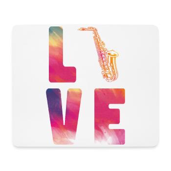 Saxophone Watercolor Love - Mousepad (Querformat) - Weiß - Vorne