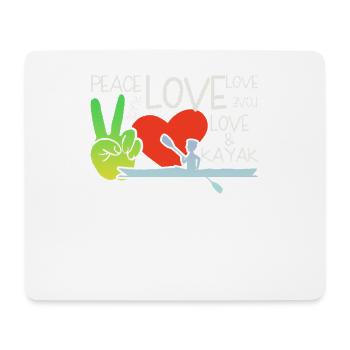 Peace Love Kayak - Tapis de souris (format paysage) - blanc - Devant