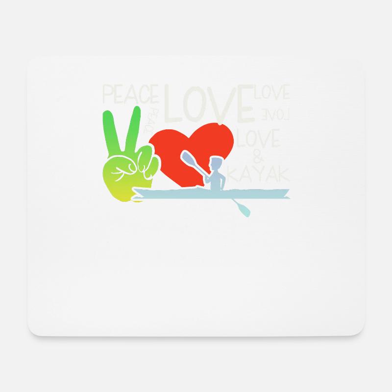 Peace Love Kayak - Mouse Pad (horizontal) - white
