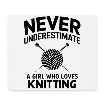 Stricken Spruch Wolle Lustiges Stricken Geschenk - Mousepad (Querformat) - Weiß - Vorne
