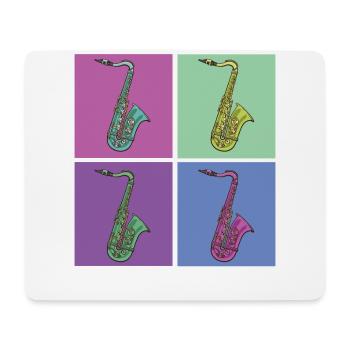 Saxophone Retro 80s 90s Vintage - Mouse Pad (horizontal) - white - Front