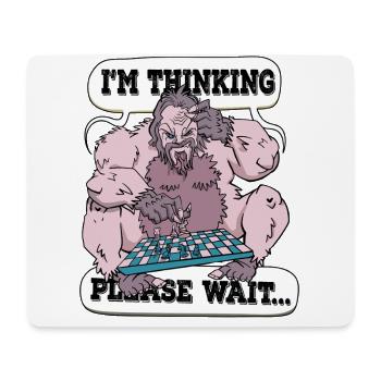 Ich denke, bitte warte Schach - Mousepad (Querformat) - Weiß - Vorne