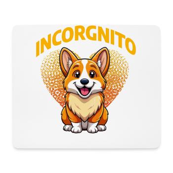 Incorgnito – Jeu de mots amusant sur le corgi - Tapis de souris (format paysage) - blanc - Devant