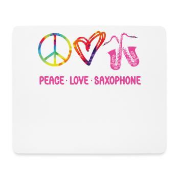 Saxophones Tie Dye Peace Love - Mouse Pad (horizontal) - white - Front