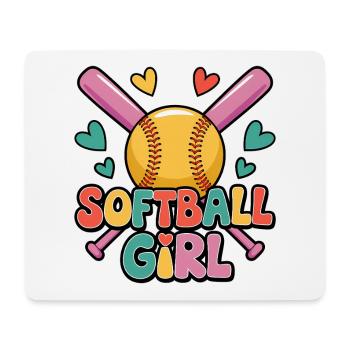 Softball Girl Mädchen Lustiges Softball Geschenk - Mousepad (Querformat) - Weiß - Vorne