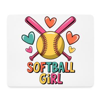 Softball Girl Mädchen Lustiges Softball Geschenk - Mousepad (Querformat) - Weiß - Vorne