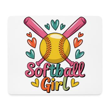 Softball Girl Mädchen Lustiges Softball Geschenk - Mousepad (Querformat) - Weiß - Vorne