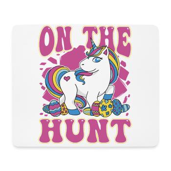À la chasse Licorne Pâques - Tapis de souris (format paysage) - blanc - Devant
