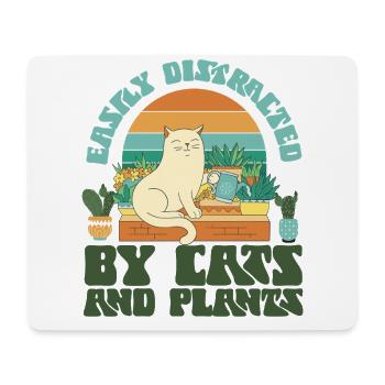 Plant Lover Jardinage Chat Facilement - Tapis de souris (format paysage) - blanc - Devant