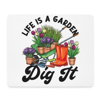 Amoureux des plantes jardinage jeu de mots La vie est - Tapis de souris (format paysage) - blanc - Devant