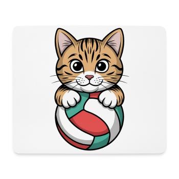 Chat de volley-ball drôle de cadeau de volley-ball - Tapis de souris (format paysage) - blanc - Devant