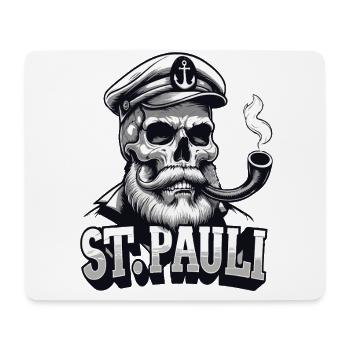 St.Pauli Kiez Hamburg Totenkopf Sankt Pauli - Tapis de souris (format paysage) - blanc - Devant