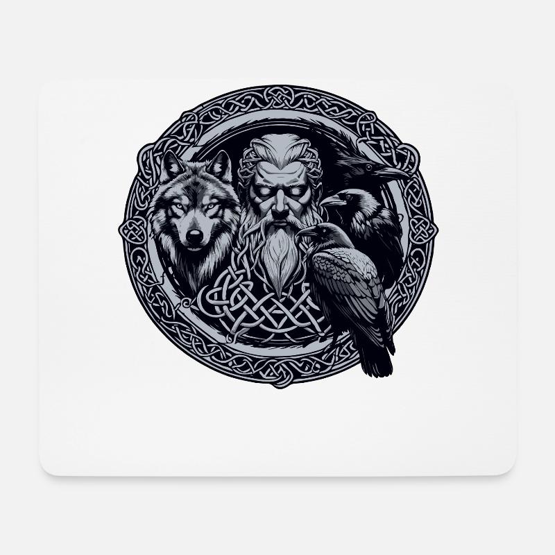 Odin Wikinger Valhalla Vikinger Hammer Thor Odin - Mousepad (Querformat) - Weiß
