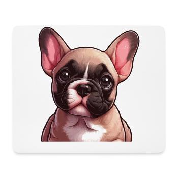 Bouledogue Français Chien Frenchie - Tapis de souris (format paysage) - blanc - Devant