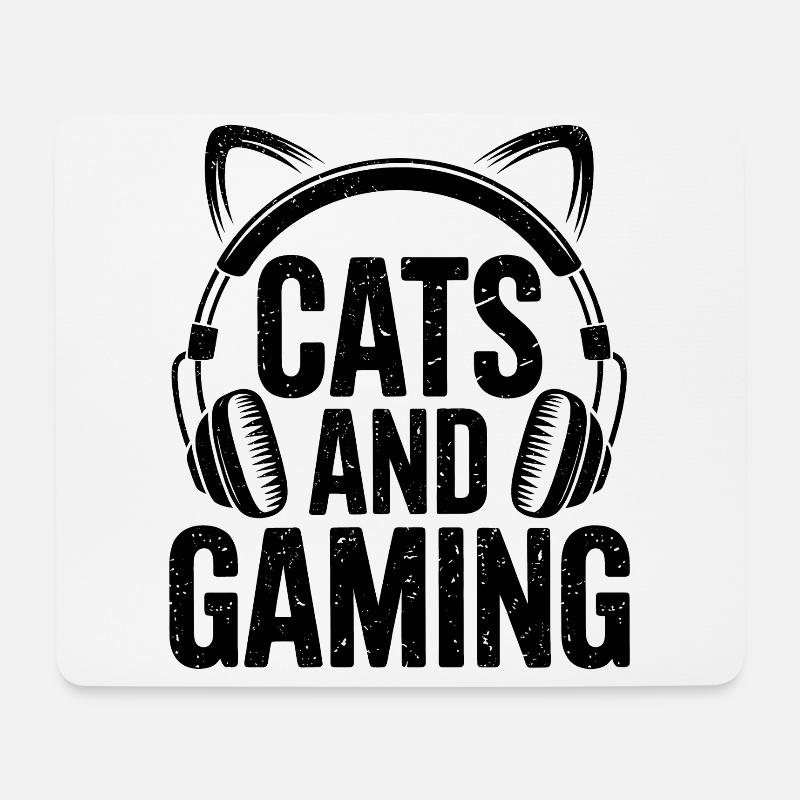 Gamer Spruch Gamerin Katzen Lustig Gaming Geschenk - Mousepad (Querformat) - Weiß