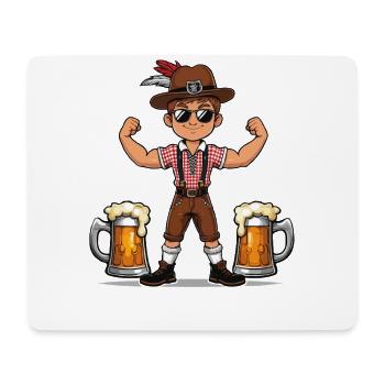 Junge in Lederhose Bier JGA Mallorca Bayern Saufen - Mousepad (Querformat) - Weiß - Vorne
