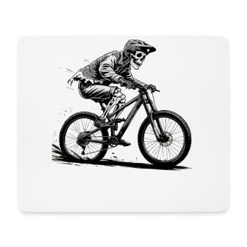 Mountainbike Fahrrad Biken Downhill Sport Abfahrt - Mousepad (Querformat) - Weiß - Vorne