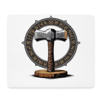 Wikinger Hammer Krieger Walhalla Runenkreis Thor - Mousepad (Querformat) - Weiß - Vorne