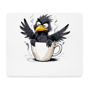 Vogel Keinen Bock Kaffee Bevor Du Fragst Nein - Mousepad (Querformat) - Weiß - Vorne