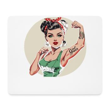 Rockabilly Girl Vintage Retro Girl Power Frau - Mousepad (Querformat) - Weiß - Vorne