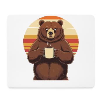 Grim Bear Tasse à café Ours Café Fatigué - Tapis de souris (format paysage) - blanc - Devant