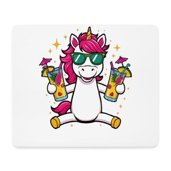 Einhorn Cocktail Saufen Party Feiern Urlaub JGA - Mousepad (Querformat) - Weiß - Vorne