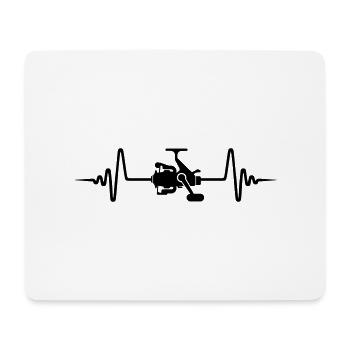 Symbole de moulinet de pêche Pulse - Tapis de souris (format paysage) - blanc - Devant