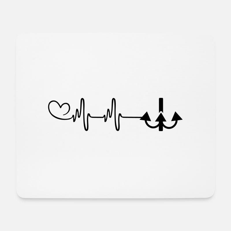 Angelhaken Puls - Mousepad (Querformat) - Weiß