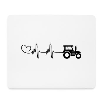Traktor Puls Herz Liebe - Mousepad (Querformat) - Weiß - Vorne
